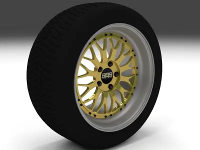 BBS Wheel Gold 3D model