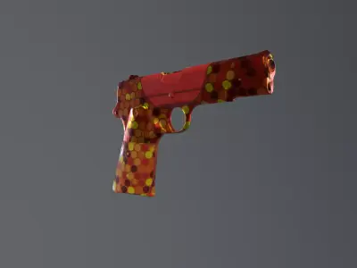 Dragon Scale Pistol - Fantasy Fire Weapon Low-poly 3D model