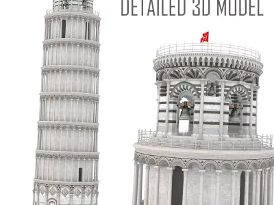 Leaning Tower of Pisa Low-poly 3D model