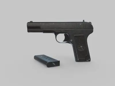 TT Pistol Low-poly PBR Free low-poly 3D model