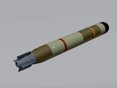 MU90 Impact torpedo low-poly 3D model