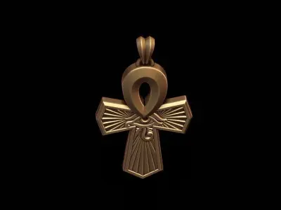Horus eye ankh cross pendant 3D print model