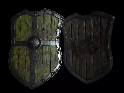 medieval shield lowpoly pbr Low-poly 3D model