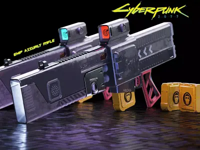 EMP Assault Rifle Low-poly 3D model