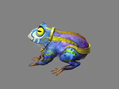 Cartoon mutant frog Low-poly 3D model