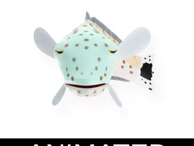 Speckled Sand Perch Animated Fish  Low-poly 3D model