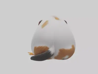 Guinea Pig nibbling model Low-poly 3D model