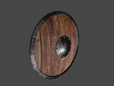 Medieval Wood Shield - Escudo Low-poly 3D model