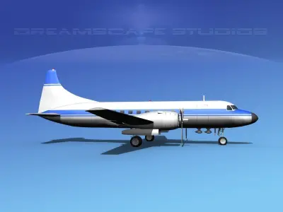 Convair CV-340 Corporate 3 3D model