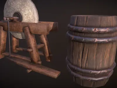 Blacksmith package Low-poly 3D model