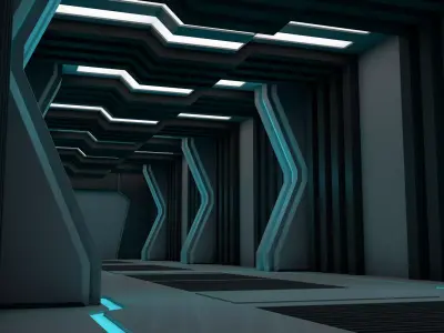 Sci Fi Corridor 3D model 178
