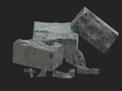 concrete rubbles Free low-poly 3D model
