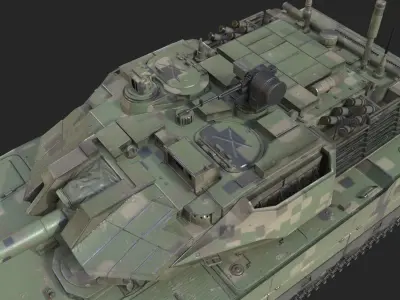 4 coatings of PLA Army ZTQ15 ZTQ-15 Light Tank Low-poly 3D model