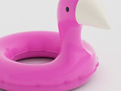 Flamingo Pool Float Inflatable Toy Swimming Tube Low-poly 3D model