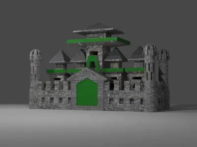 Medieval Castle Lowpoly Low-poly 3D model