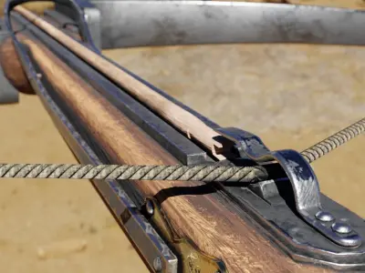 Crossbow bow and arrow Free low-poly 3D model