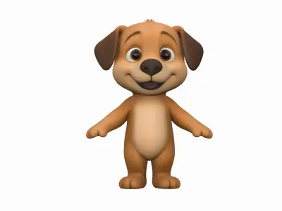 High-Quality Realistic Cute Cartoon Dog 3D model