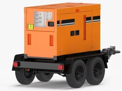 Generator Trailer Clean and Dirty 3D model