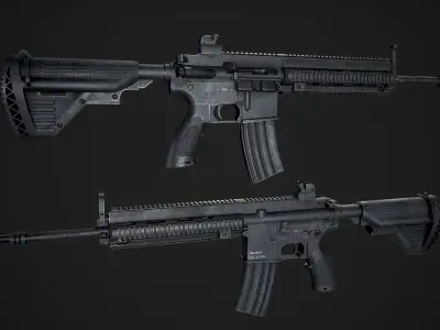 M416 Realistic Assault Rifle 3D model