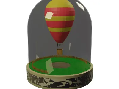 Hot Air Balloon in Glass Dome 3D model