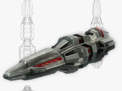 Missile 11 sci-fi low poly Low-poly 3D model