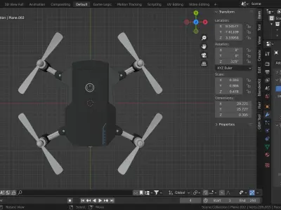 Drone low poly Low-poly 3D model