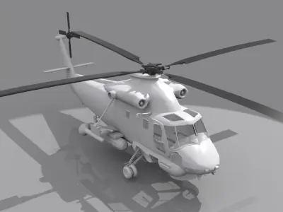 WAR HELICOPTER Low-poly 3D model