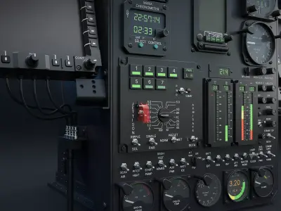 AH-6 Little Bird Front Instrument Panel 3D model