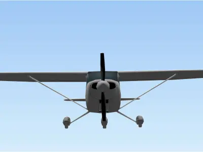 Cessna 172 Low poly game asset Low-poly 3D model