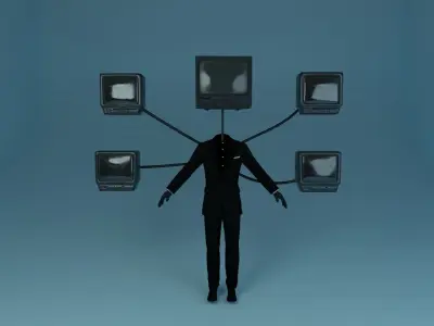 skibidi toilet TVs man 3D model