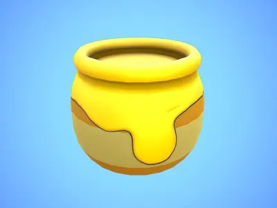 HONEY POT CARTOON STYLIZED Low-poly 3D model