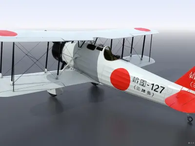 D1A2  Hokoku-127 - Not rigged Low-poly 3D model