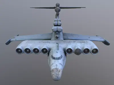 Caspian Sea Monster ekranoplan Lun Low poly Low-poly 3D model