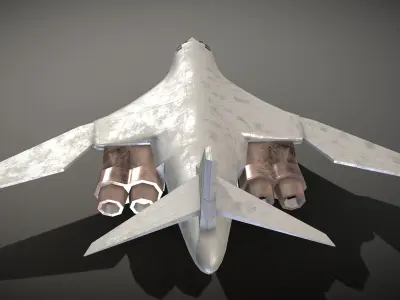 Cartoon Tupolev Tu-160 Low-poly 3D model