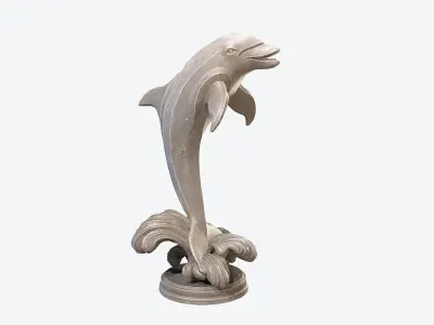 Dolphin Sculpture Low-poly 3D model