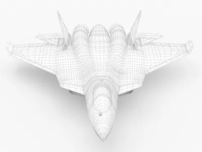 SU 57 Stealth Jet Fighter Pixel Camouflage 3D model