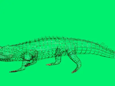 Sea Crocodile Low-poly 3D model