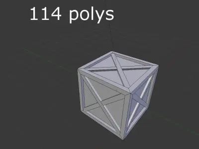 low poly wooden crate Low-poly 3D model
