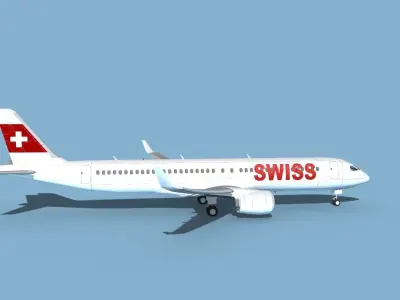 Airbus A220-300 Swissair 3D model