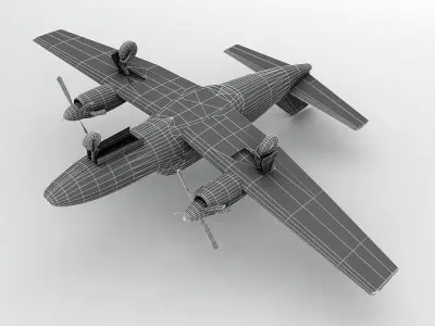 Cessna Conquest 425 Aircraft Low-poly 3D model