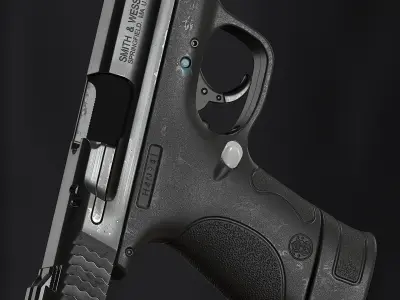 Game Ready MP Shield 9mm Low-poly 3D model