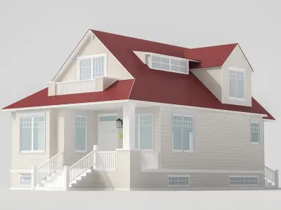 Family House 02 3D model purchase