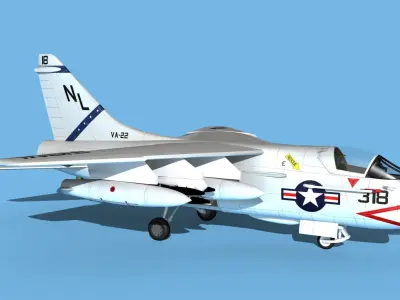 Chance Vought A-7C Corsair II V17 USN 3D model
