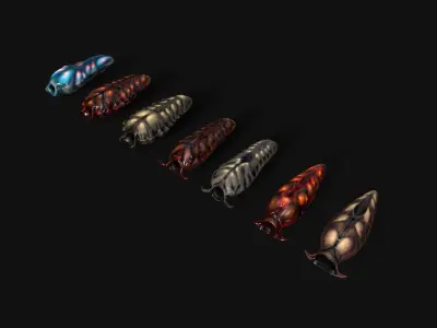 Mobile Leeches Low-poly 3D model