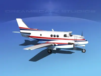 Beechcraft King Air C100 V08 3D model