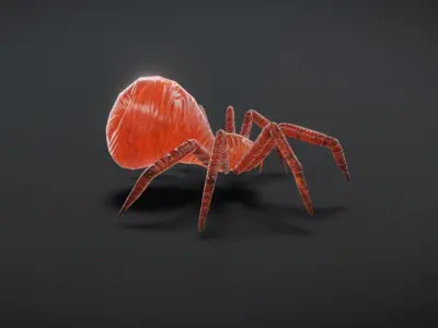 23 complete animated spiders Low-poly 3D model