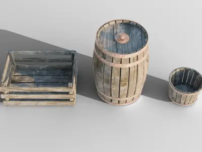 Old Cabin Low-poly 3D model