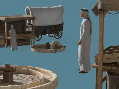 Antique Arab Mill Village 3D model