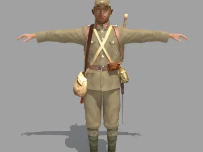 WWII Japanese Soldier 01 3D model