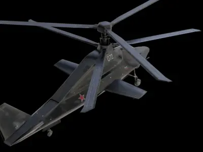 Ka 58 black Ghost Helicopter Low-poly 3D model